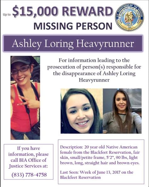 ashley heavyrunner missing|A familys desperate search for a missing young。